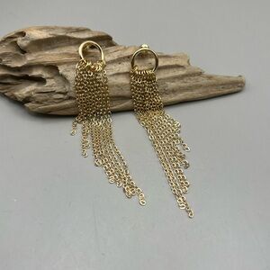 Elegant Gold Chain Tassel Earrings